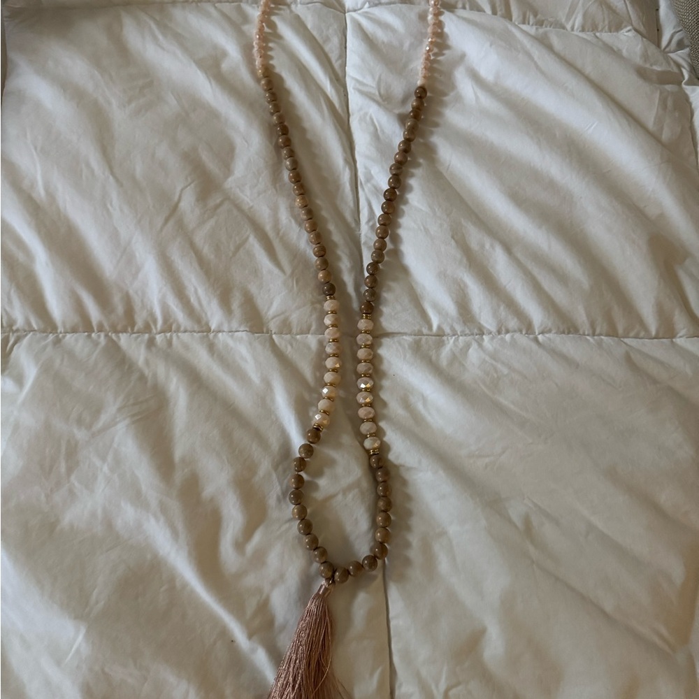 Chic Beaded Necklace with Tassel
